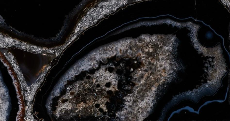 Agate Black with Silver Leaf - immagine 2