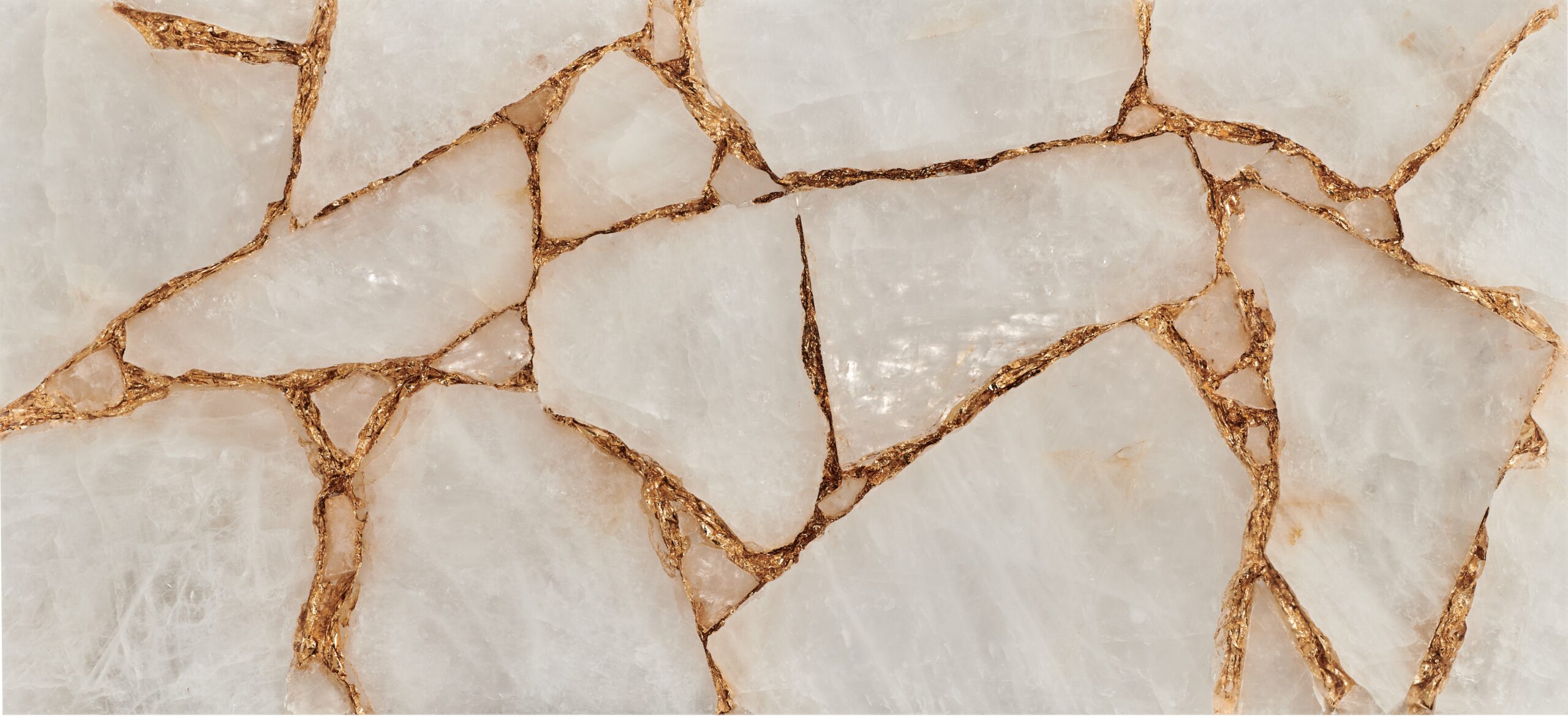 Quartz White with Gold Leaf