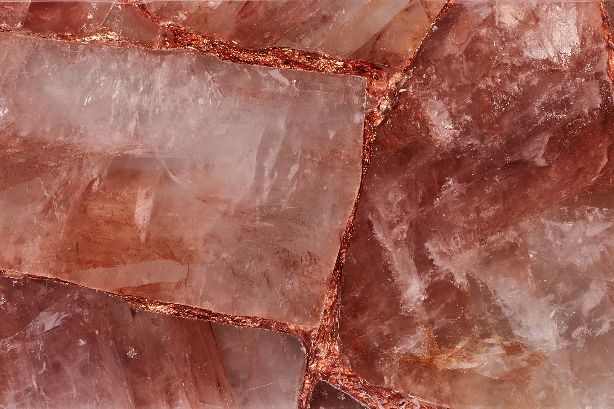 Quartz Cherry with Copper Leaf