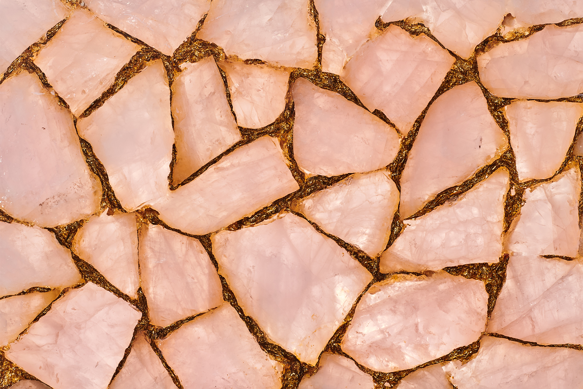 Quartz light Pink with Gold Foil