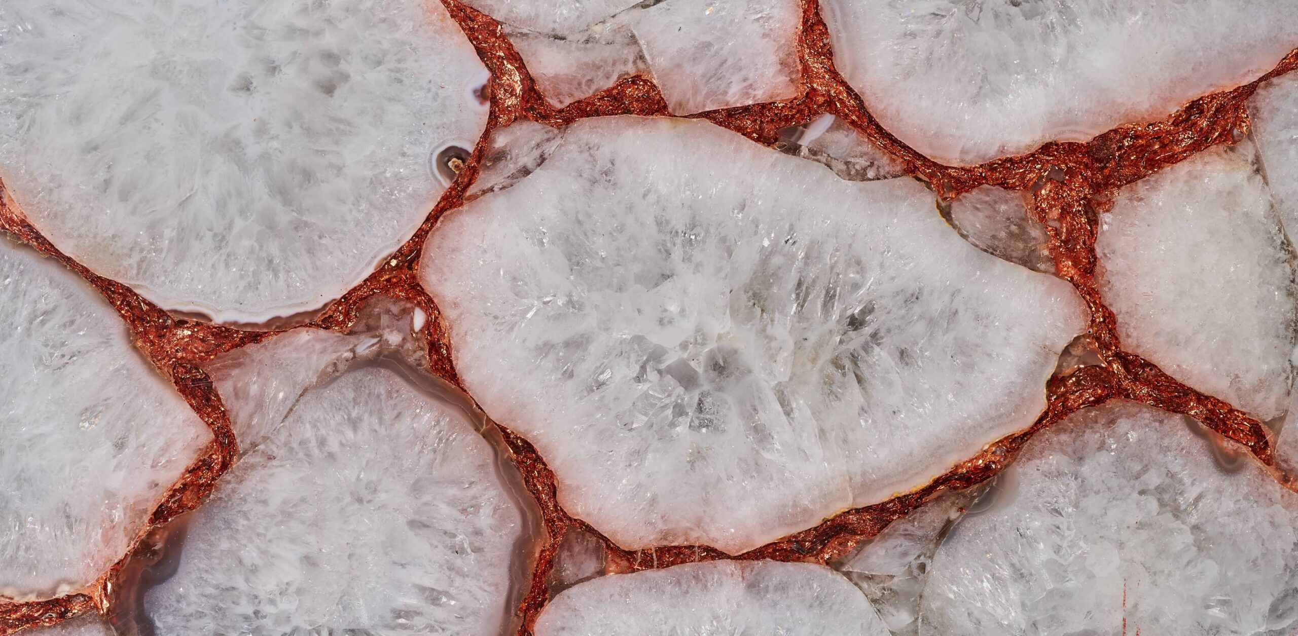 Agate White with Red Foil