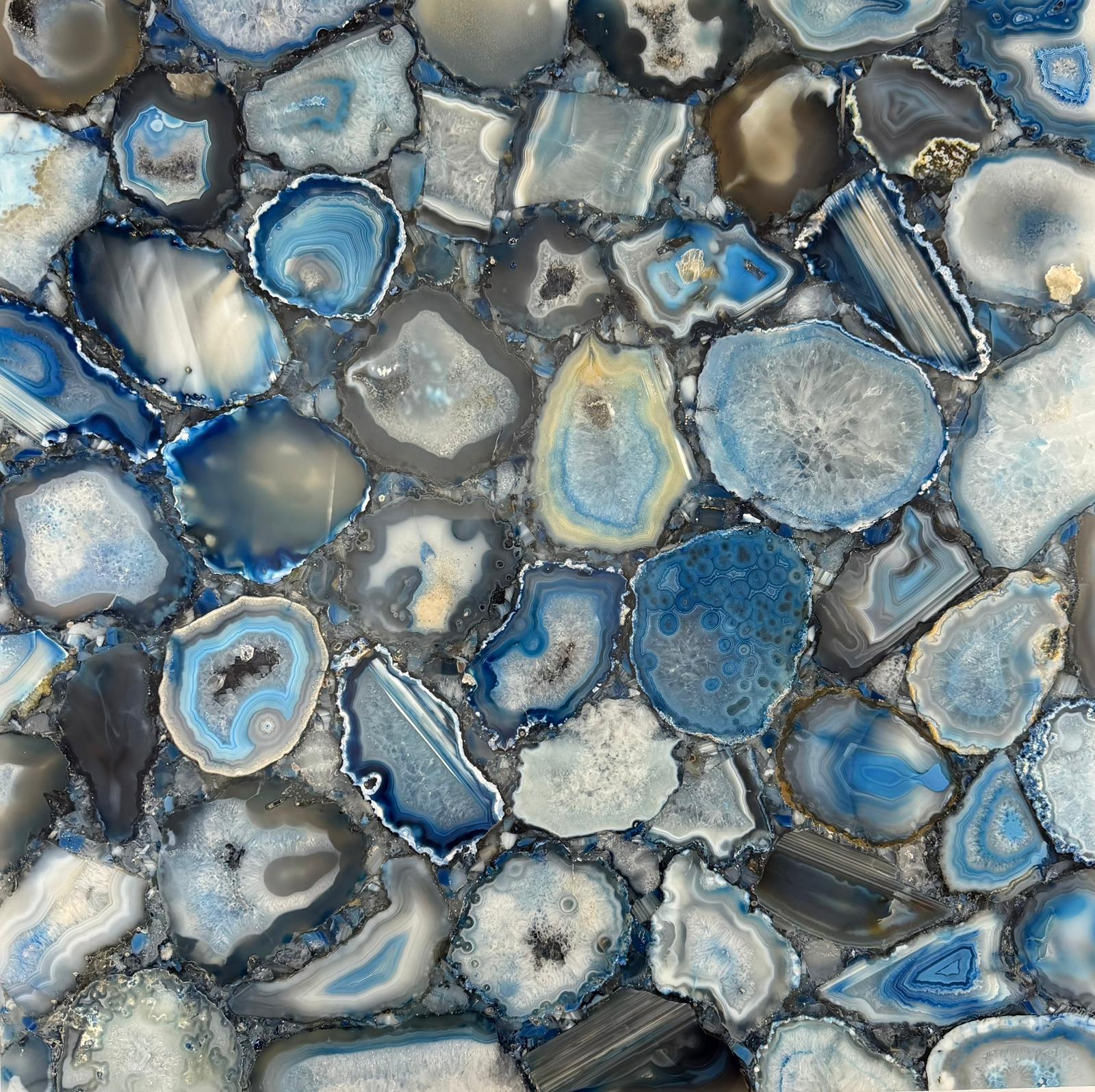 Agate blue azul cracked